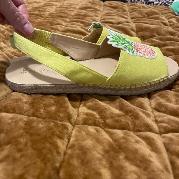 EUC Lilly Pulitzer Liz Slingback Pineapple Espadrille in Watch Hill Yellow - Picture 7 of 8